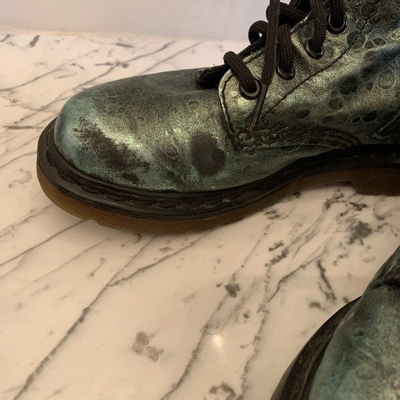 Dr Martens Green Metallic Boots 5 - Picture 5 of 11